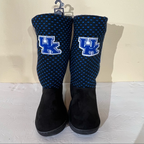Shoes - Univers. Of Kentucky Wildcats Black And Blue Slip On Slipper Boots - Size L 9/10